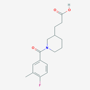 molecular formula C16H20FNO3 B2712908 3-[1-(4-氟-3-甲基苯甲酰)哌啶-3-基]丙酸 CAS No. 1484617-89-1