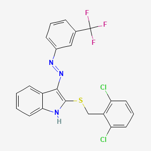 2-[(2,6-dichlorobenzyl)sulfanyl]-3H-indol-3-one N-[3-(trifluoromethyl)phenyl]hydrazone