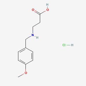 molecular formula C11H16ClNO3 B2712916 3-((4-Methoxybenzyl)amino)propanoic acid hydrochloride CAS No. 1245568-65-3