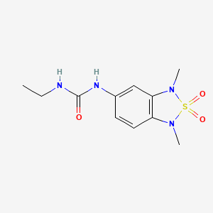 molecular formula C11H16N4O3S B2712919 1-(1,3-Dimethyl-2,2-dioxido-1,3-dihydrobenzo[c][1,2,5]thiadiazol-5-yl)-3-ethylurea CAS No. 2034457-29-7