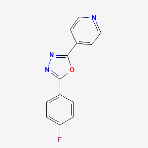 molecular formula C13H8FN3O B2712923 2-(4-Fluorophenyl)-5-pyridin-4-yl-1,3,4-oxadiazole CAS No. 330461-92-2