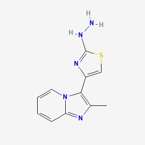 molecular formula C11H11N5S B2712927 2-Hydrazinyl-4-(2-methylimidazo[1,2-a]pyridin-3-yl)thiazole CAS No. 886503-45-3