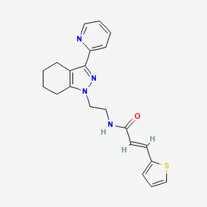 (E)-N-(2-(3-(pyridin-2-yl)-4,5,6,7-tetrahydro-1H-indazol-1-yl)ethyl)-3-(thiophen-2-yl)acrylamide