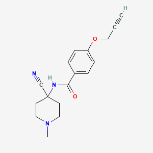 molecular formula C17H19N3O2 B2712945 N-(4-Cyano-1-methylpiperidin-4-yl)-4-prop-2-ynoxybenzamide CAS No. 1436118-19-2