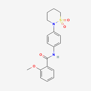 molecular formula C18H20N2O4S B2712952 N-[4-(1,1-二氧代噻嗪-2-基)苯基]-2-甲氧基苯甲酰胺 CAS No. 899979-72-7