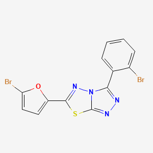 molecular formula C13H6Br2N4OS B2712971 6-(5-Bromofuran-2-yl)-3-(2-bromophenyl)-[1,2,4]triazolo[3,4-b][1,3,4]thiadiazole CAS No. 537016-82-3