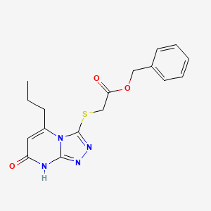 Benzyl 2-((7-oxo-5-propyl-7,8-dihydro-[1,2,4]triazolo[4,3-a]pyrimidin-3-yl)thio)acetate