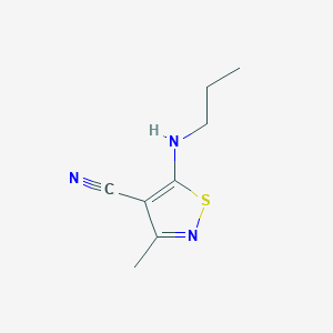 molecular formula C8H11N3S B2712977 3-Methyl-5-(propylamino)-1,2-thiazole-4-carbonitrile CAS No. 1531092-09-7