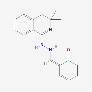 (6Z)-6-[[2-(3,3-dimethyl-4H-isoquinolin-1-yl)hydrazinyl]methylidene]cyclohexa-2,4-dien-1-one