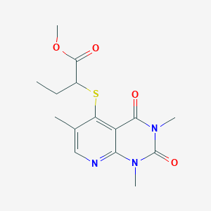 molecular formula C15H19N3O4S B2712994 甲酸甲酯 2-((1,3,6-三甲基-2,4-二氧代-1,2,3,4-四氢吡啶[2,3-d]嘧啶-5-基)硫)丁酸酯 CAS No. 941924-33-0