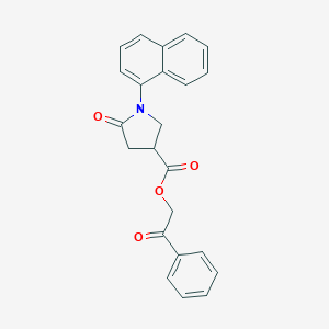 molecular formula C23H19NO4 B271300 2-Oxo-2-phenylethyl 1-(naphthalen-1-yl)-5-oxopyrrolidine-3-carboxylate 
