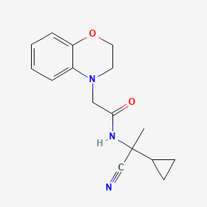 molecular formula C16H19N3O2 B2713002 N-(1-cyano-1-cyclopropylethyl)-2-(3,4-dihydro-2H-1,4-benzoxazin-4-yl)acetamide CAS No. 1258665-53-0