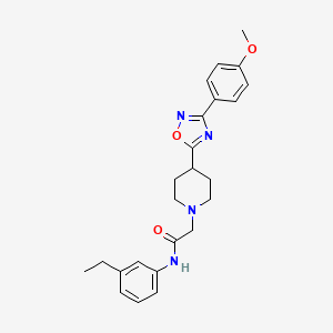 molecular formula C24H28N4O3 B2713005 N-(3-ethylphenyl)-2-(4-(3-(4-methoxyphenyl)-1,2,4-oxadiazol-5-yl)piperidin-1-yl)acetamide CAS No. 1251567-98-2