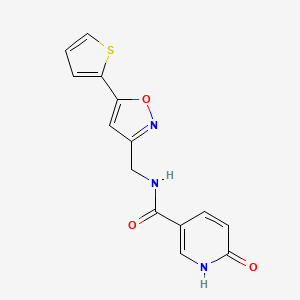 6-oxo-N-((5-(thiophen-2-yl)isoxazol-3-yl)methyl)-1,6-dihydropyridine-3-carboxamide