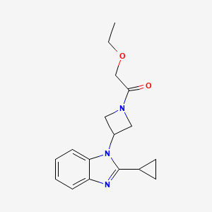 molecular formula C17H21N3O2 B2713011 1-[3-(2-Cyclopropylbenzimidazol-1-yl)azetidin-1-yl]-2-ethoxyethanone CAS No. 2380033-85-0