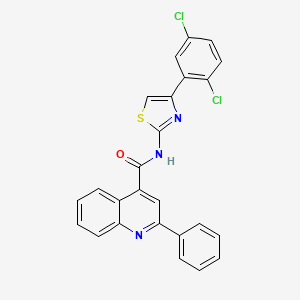 molecular formula C25H15Cl2N3OS B2713015 N-[4-(2,5-二氯苯基)-1,3-噻唑-2-基]-2-苯基喹啉-4-甲酰胺 CAS No. 392251-19-3