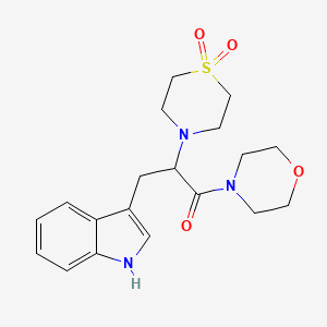 molecular formula C19H25N3O4S B2713031 4-[1-(1H-indol-3-ylmethyl)-2-morpholino-2-oxoethyl]-1lambda~6~,4-thiazinane-1,1-dione CAS No. 478040-84-5