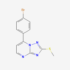 molecular formula C12H9BrN4S B2713033 7-(4-Bromophenyl)-2-methylsulfanyl-[1,2,4]triazolo[1,5-a]pyrimidine CAS No. 303996-00-1