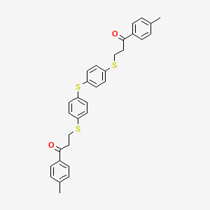 molecular formula C32H30O2S3 B2713039 1-(4-Methylphenyl)-3-({4-[(4-{[3-(4-methylphenyl)-3-oxopropyl]sulfanyl}phenyl)sulfanyl]phenyl}sulfanyl)-1-propanone CAS No. 882748-82-5