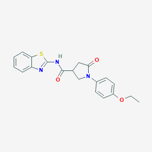 molecular formula C20H19N3O3S B271304 N-(1,3-benzothiazol-2-yl)-1-(4-ethoxyphenyl)-5-oxopyrrolidine-3-carboxamide 