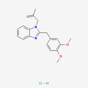 molecular formula C20H23ClN2O2 B2713048 2-(3,4-dimethoxybenzyl)-1-(2-methylallyl)-1H-benzo[d]imidazole hydrochloride CAS No. 1215340-82-1