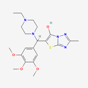 molecular formula C21H29N5O4S B2713058 5-((4-乙基哌嗪-1-基)(3,4,5-三甲氧基苯基)甲基)-2-甲基噻唑并[3,2-b][1,2,4]嘧啶-6-醇 CAS No. 851969-82-9