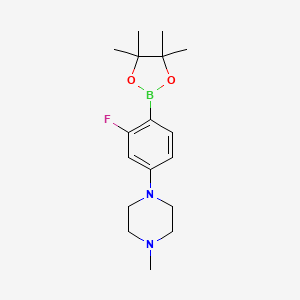 molecular formula C17H26BFN2O2 B2713060 1-[3-氟-4-(4,4,5,5-四甲基-1,3,2-二氧杂硼杂环戊烷-2-基)苯基]-4-甲基哌嗪 CAS No. 2133421-20-0