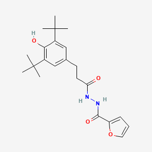 molecular formula C22H30N2O4 B2713066 N'-(3-(3,5-di-tert-butyl-4-hydroxyphenyl)propanoyl)furan-2-carbohydrazide CAS No. 333755-70-7