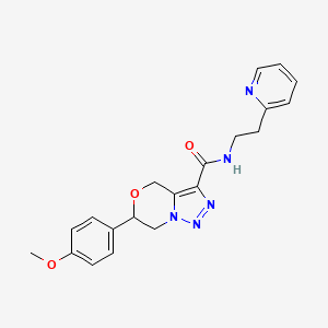 molecular formula C20H21N5O3 B2713067 6-(4-methoxyphenyl)-N-(2-pyridin-2-ylethyl)-6,7-dihydro-4H-[1,2,3]triazolo[5,1-c][1,4]oxazine-3-carboxamide CAS No. 2109511-66-0