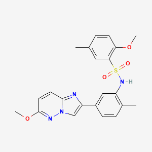 molecular formula C22H22N4O4S B2713075 2-methoxy-N-(5-(6-methoxyimidazo[1,2-b]pyridazin-2-yl)-2-methylphenyl)-5-methylbenzenesulfonamide CAS No. 946382-22-5