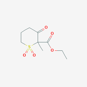 molecular formula C9H14O5S B2713076 乙基-2-甲基-1,1,3-三氧代硫杂环戊烷-2-羧酸乙酯 CAS No. 2460756-76-5