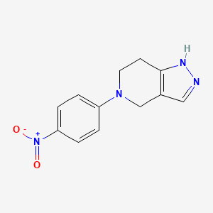 molecular formula C12H12N4O2 B2713082 5-(4-nitrophenyl)-4,5,6,7-tetrahydro-2H-pyrazolo[4,3-c]pyridine CAS No. 338758-04-6