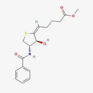 molecular formula C17H21NO4S B2713084 methyl (5E)-5-[(3S,4S)-3-hydroxy-4-[(phenylcarbonyl)amino]dihydrothiophen-2(3H)-ylidene]pentanoate CAS No. 1082689-76-6