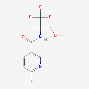 molecular formula C11H12F4N2O2 B2713086 6-Fluoro-N-(1,1,1-trifluoro-3-methoxy-2-methylpropan-2-YL)pyridine-3-carboxamide CAS No. 1436119-59-3