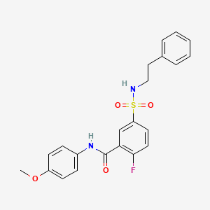 molecular formula C22H21FN2O4S B2713089 2-fluoro-N-(4-methoxyphenyl)-5-(N-phenethylsulfamoyl)benzamide CAS No. 451482-49-8