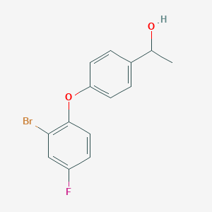 molecular formula C14H12BrFO2 B2713102 1-[4-(2-Bromo-4-fluorophenoxy)phenyl]ethan-1-ol CAS No. 1156863-83-0