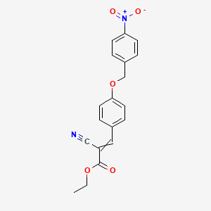 molecular formula C19H16N2O5 B2713108 Ethyl 2-cyano-3-[4-[(4-nitrophenyl)methoxy]phenyl]prop-2-enoate CAS No. 340212-06-8