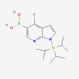 molecular formula C16H26BFN2O2Si B2713109 {4-Fluoro-1-[tris(propan-2-yl)silyl]-1H-pyrrolo[2,3-b]pyridin-5-yl}boronic acid CAS No. 2304634-59-9