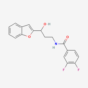N-(3-(benzofuran-2-yl)-3-hydroxypropyl)-3,4-difluorobenzamide