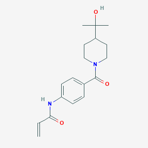 molecular formula C18H24N2O3 B2713121 N-[4-[4-(2-Hydroxypropan-2-yl)piperidine-1-carbonyl]phenyl]prop-2-enamide CAS No. 2361800-84-0