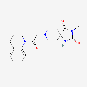 molecular formula C19H24N4O3 B2713128 8-(2-(3,4-dihydroquinolin-1(2H)-yl)-2-oxoethyl)-3-methyl-1,3,8-triazaspiro[4.5]decane-2,4-dione CAS No. 941880-42-8