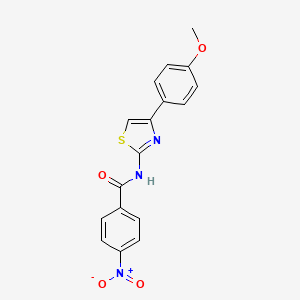 molecular formula C17H13N3O4S B2713131 N-[4-(4-甲氧基苯基)-1,3-噻唑-2-基]-4-硝基苯甲酰胺 CAS No. 325778-74-3