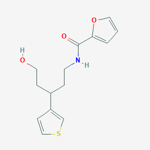 molecular formula C14H17NO3S B2713132 N-(5-hydroxy-3-(thiophen-3-yl)pentyl)furan-2-carboxamide CAS No. 2034510-99-9