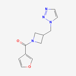 molecular formula C11H12N4O2 B2713144 Furan-3-yl-[3-(triazol-1-ylmethyl)azetidin-1-yl]methanone CAS No. 2310124-75-3