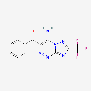 molecular formula C12H7F3N6O B2713152 (4-Amino-7-(trifluoromethyl)-[1,2,4]triazolo[5,1-c][1,2,4]triazin-3-yl)(phenyl)methanone CAS No. 1338218-76-0