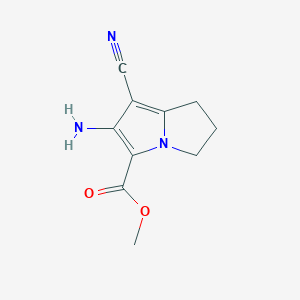 molecular formula C10H11N3O2 B2713161 methyl 6-amino-7-cyano-2,3-dihydro-1H-pyrrolizine-5-carboxylate CAS No. 304876-72-0