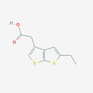 molecular formula C10H10O2S2 B2713163 2-{5-Ethylthieno[2,3-b]thiophen-3-yl}acetic acid CAS No. 85504-39-8