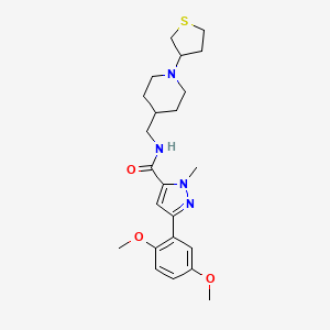 3-(2,5-dimethoxyphenyl)-1-methyl-N-((1-(tetrahydrothiophen-3-yl)piperidin-4-yl)methyl)-1H-pyrazole-5-carboxamide