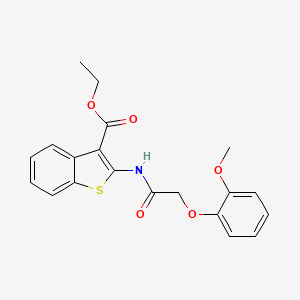molecular formula C20H19NO5S B2713172 Ethyl 2-(2-(2-methoxyphenoxy)acetamido)benzo[b]thiophene-3-carboxylate CAS No. 1170373-73-5