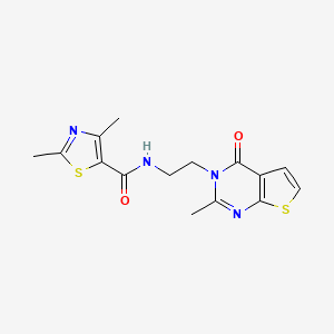 molecular formula C15H16N4O2S2 B2713177 2,4-dimethyl-N-(2-(2-methyl-4-oxothieno[2,3-d]pyrimidin-3(4H)-yl)ethyl)thiazole-5-carboxamide CAS No. 1903172-19-9